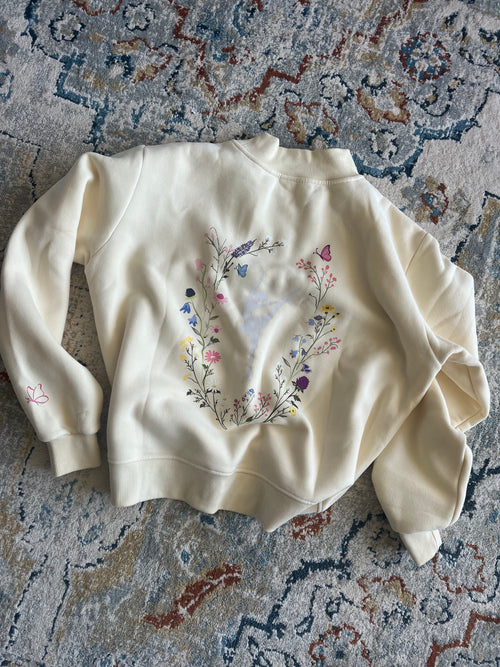 Bloom On Ice Mock-Neck Crew Sweatshirt